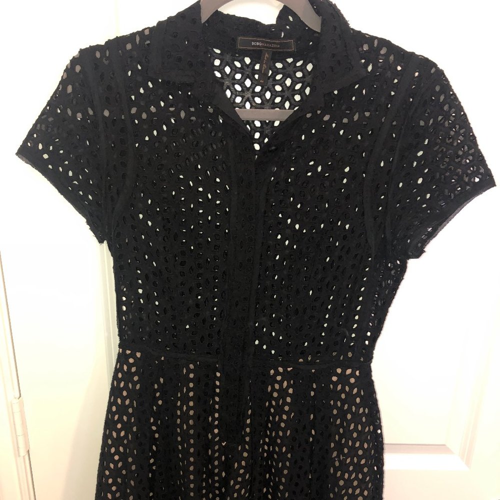 BCBGMaxAzria Dasha Full Skirt Button-Down Dress